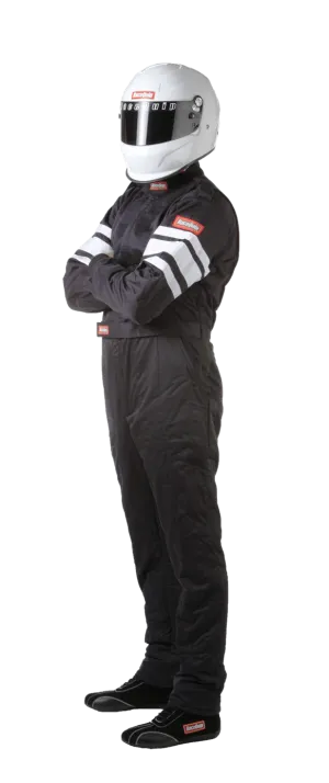 RaceQuip One Piece Multi Layer Fire Suit - Black - Medium - 120003