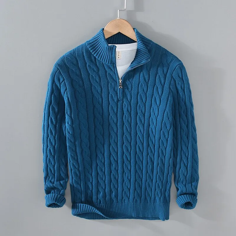 Riverside Coast Zipper Knit 100% Cotton Mens Sweater