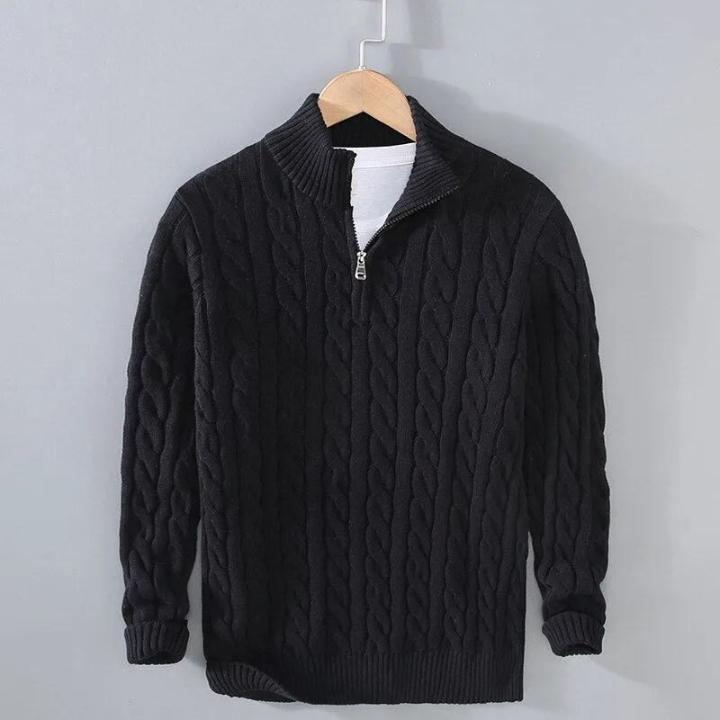 Riverside Coast Zipper Knit 100% Cotton Mens Sweater