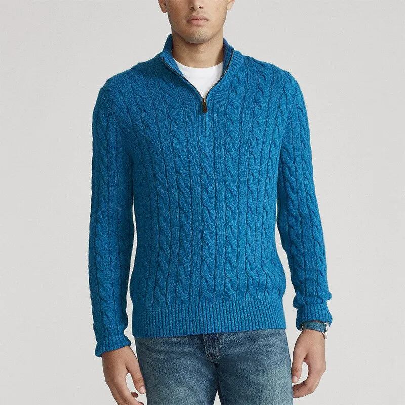 Riverside Coast Zipper Knit 100% Cotton Mens Sweater