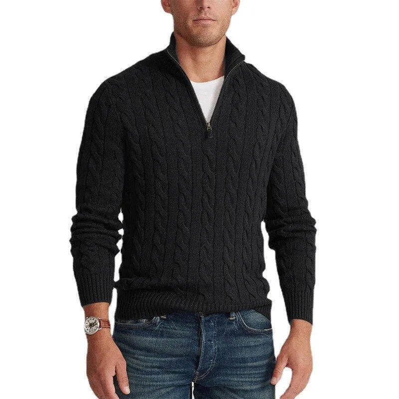 Riverside Coast Zipper Knit 100% Cotton Mens Sweater