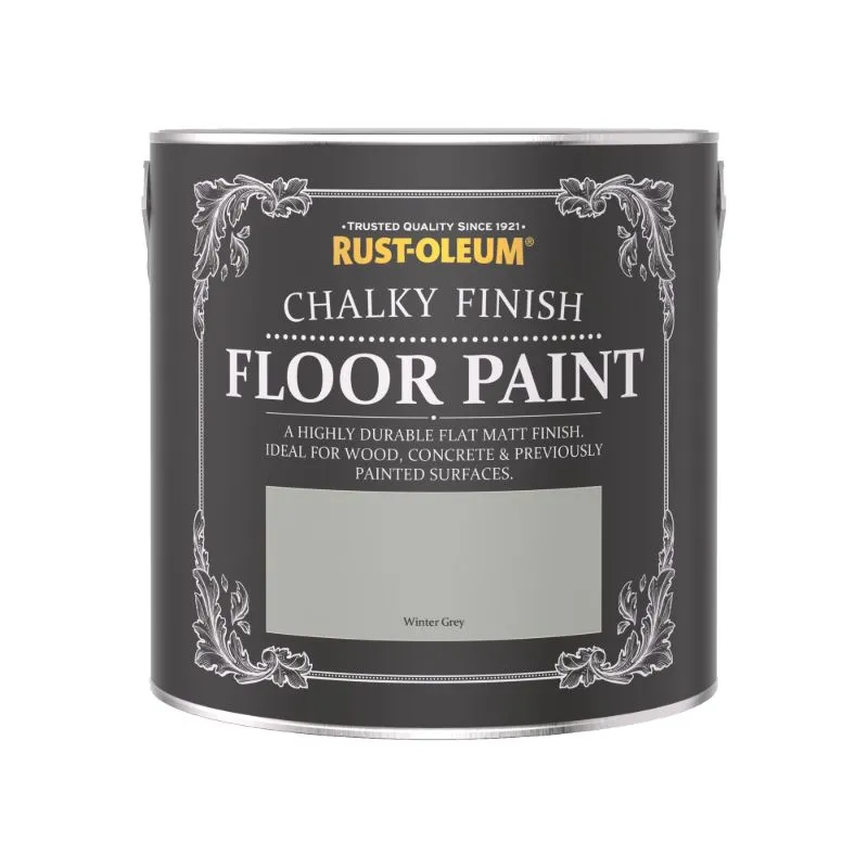 Rust-Oleum Chalky Finish Floor Paint Winter Grey 2.5L