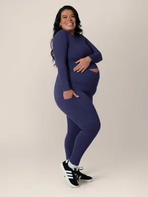 Sublime®️ Bamboo Maternity & Postpartum Crossover Legging | Navy