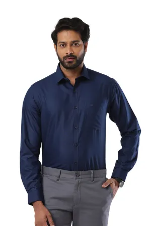 Super Soft - Dark Navy Blue Formal Shirts for Men | Ariser