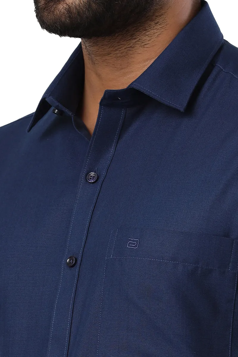 Super Soft - Dark Navy Blue Formal Shirts for Men | Ariser