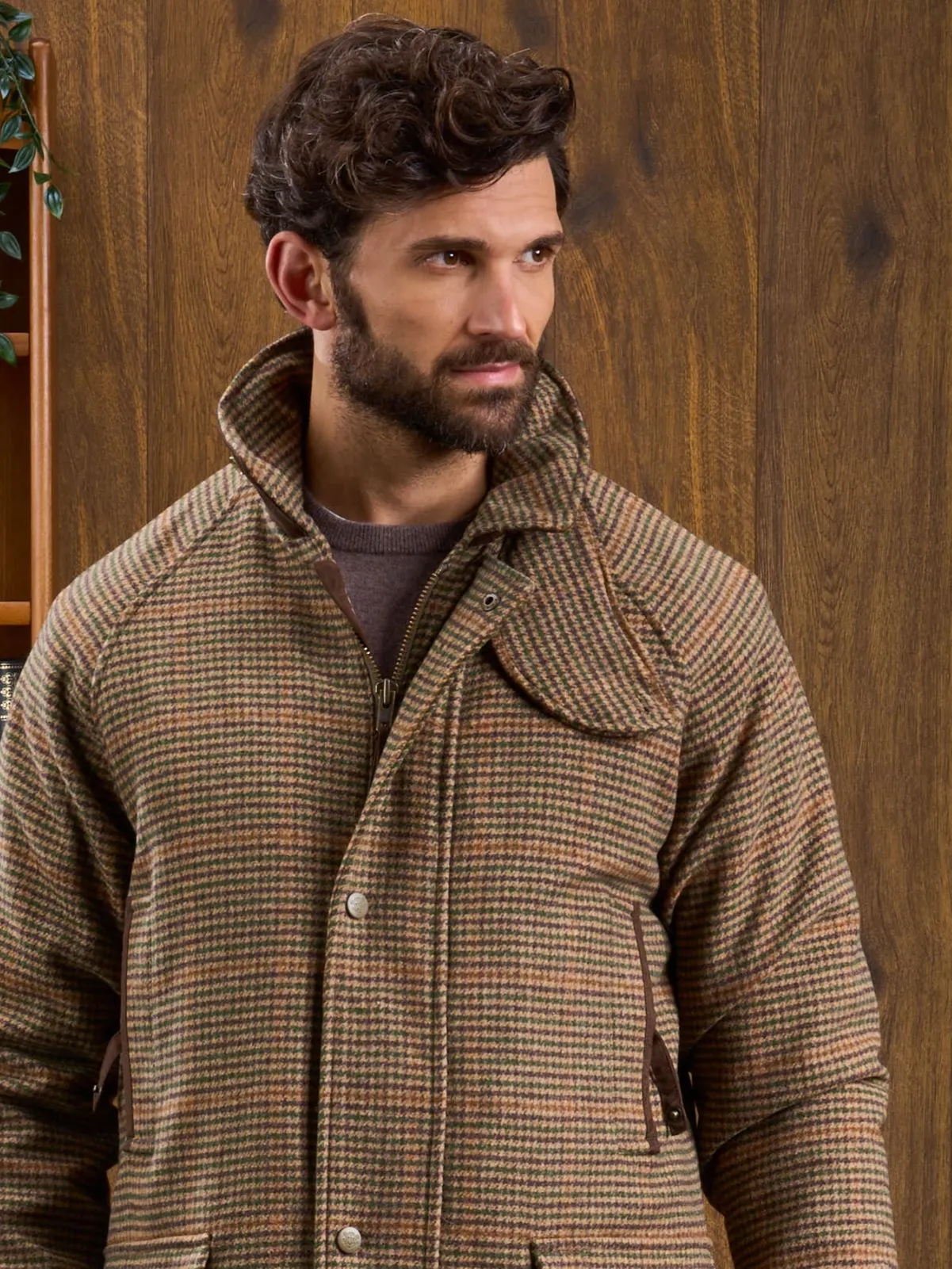 Surrey Waterproof Tweed Coat In Sycamore - Shooting Fit