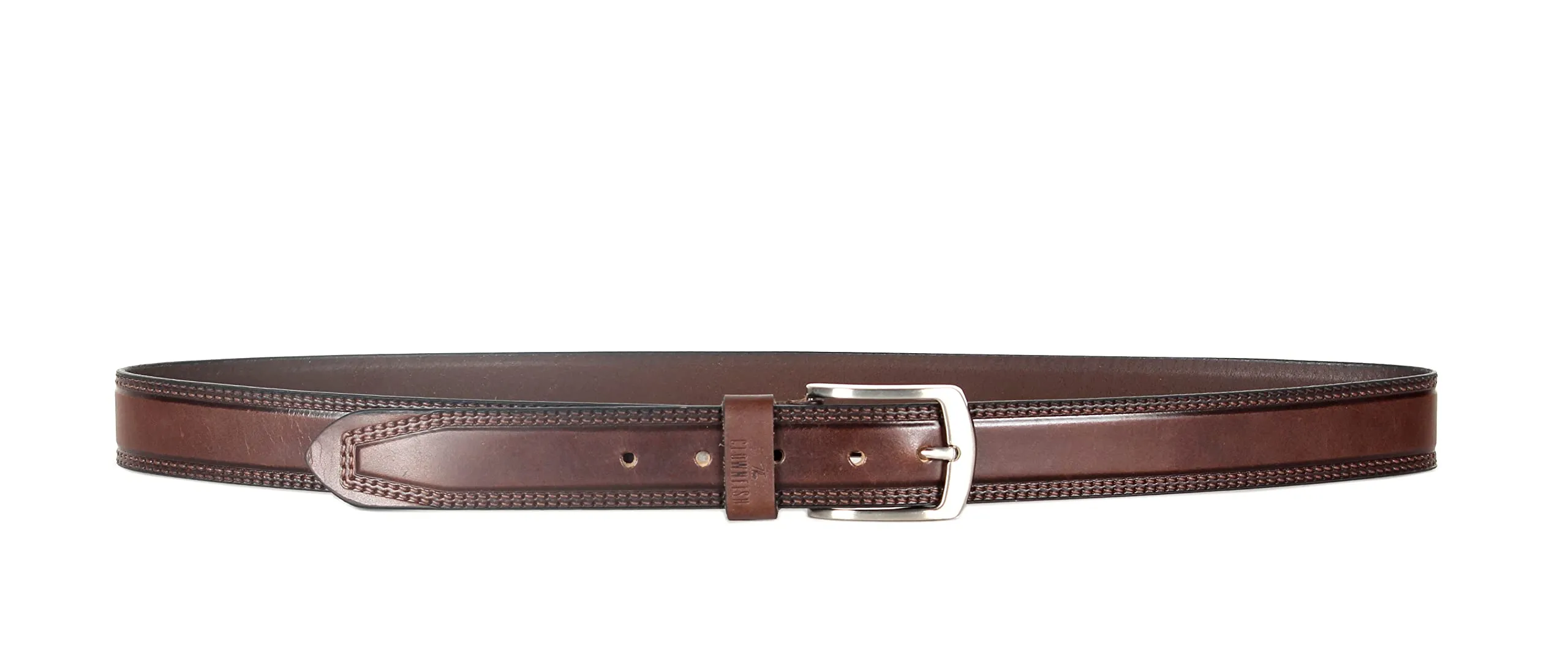 THE CLOWNFISH Men's Genuine Leather Belt with Textured/Embossed Design-Coffee Brown (Size-32 inches)