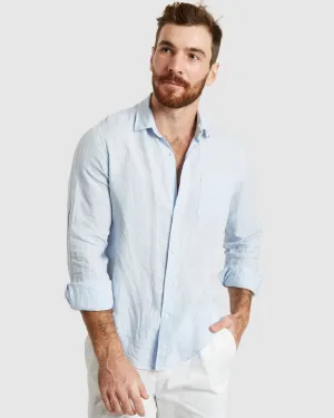 Tulum-Casual Sky Linen Shirt Long Sleeve