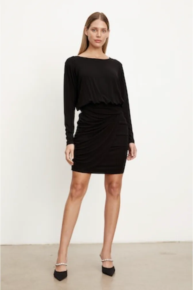 Velvet by Graham & Spencer Addy 06 Matte Jersey Dress | Black | Clearance Final Sale