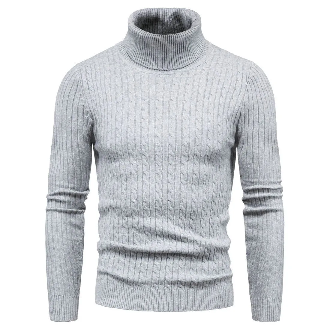 Warm Slim Fit Turtleneck Men's Sweater Pullover Knit Fall Winter Fashion