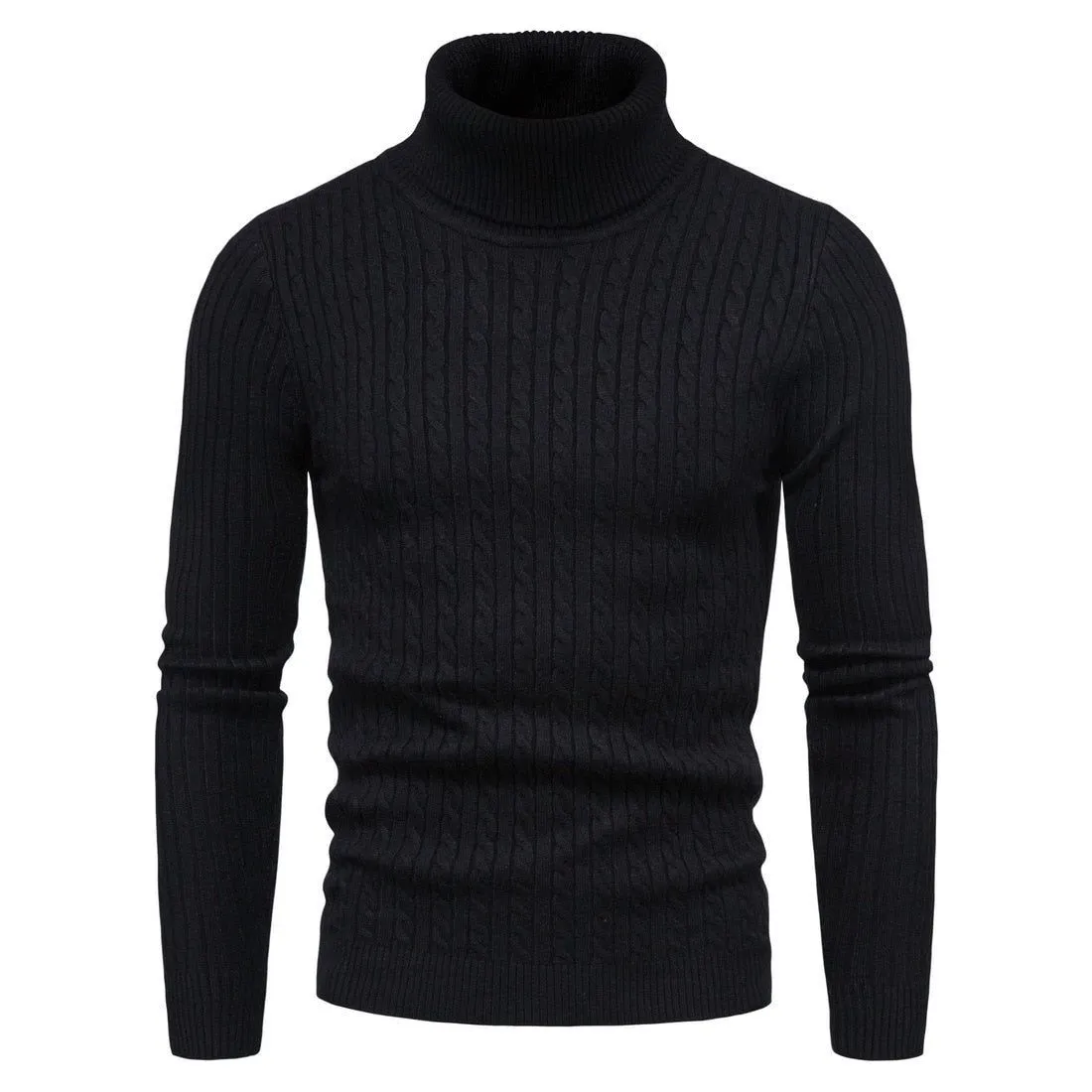 Warm Slim Fit Turtleneck Men's Sweater Pullover Knit Fall Winter Fashion