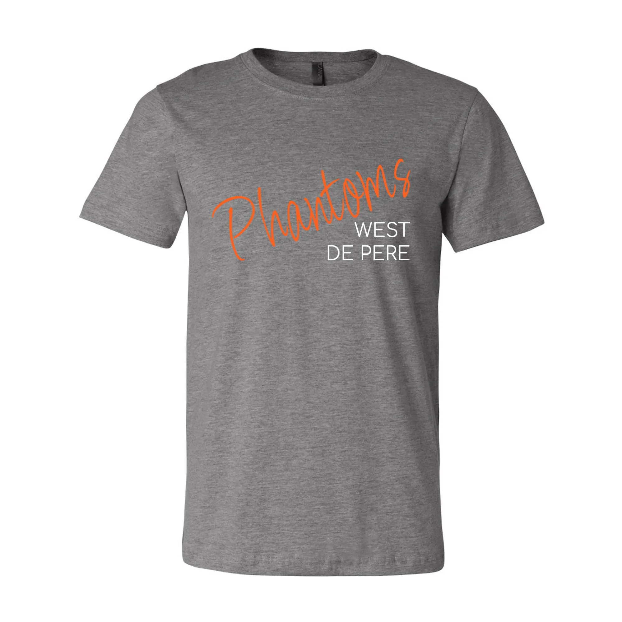 West De Pere Phantoms Merch - Tees, Long Sleeve Tee, Crewneck or Hoodie - Phantoms Script