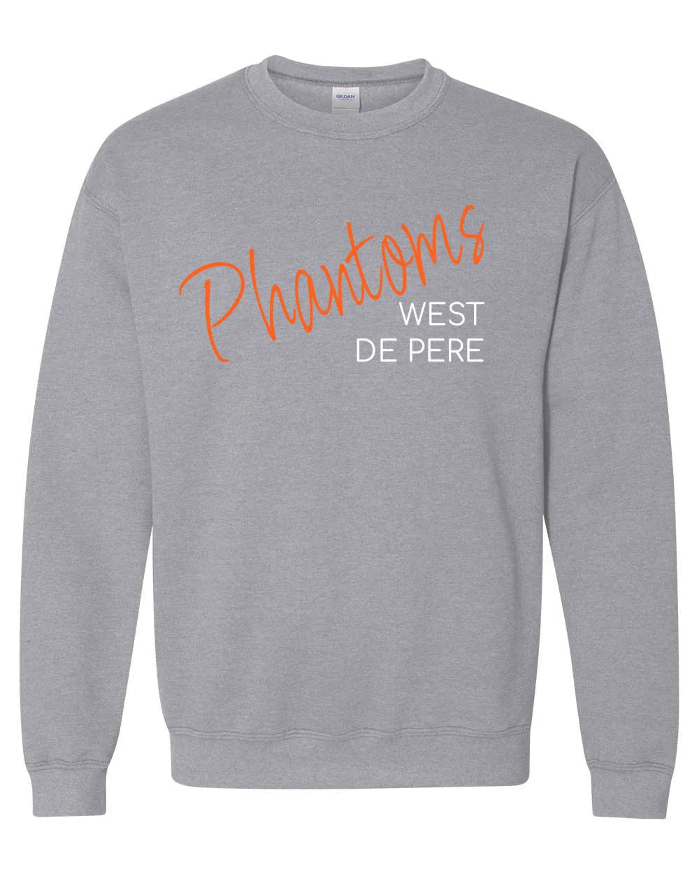 West De Pere Phantoms Merch - Tees, Long Sleeve Tee, Crewneck or Hoodie - Phantoms Script