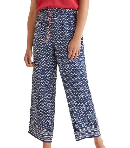 Zigzag Capri Trousers Blue