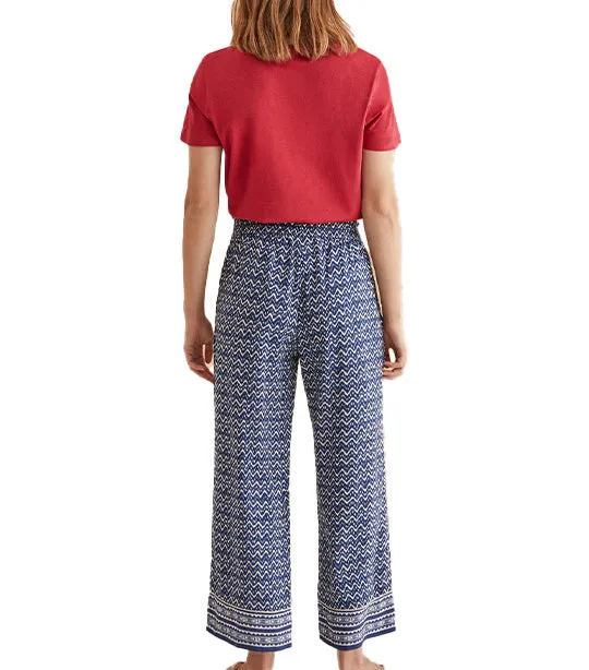 Zigzag Capri Trousers Blue